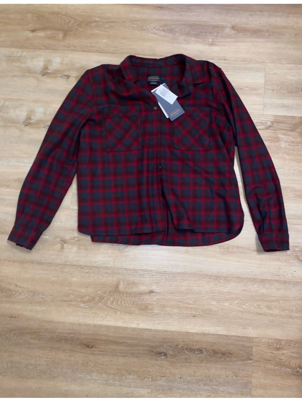 Pendleton Red,Green and Black Plaid Flannel Shirt